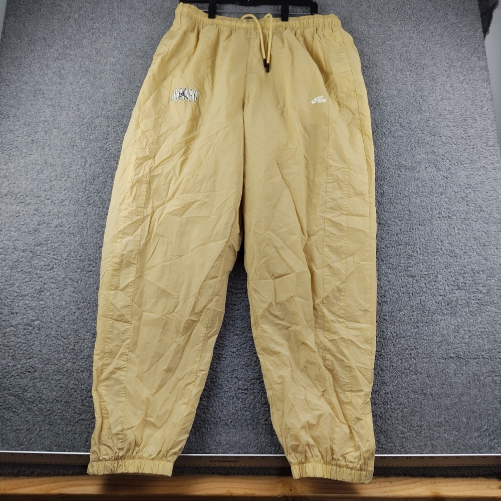 Jordan Jumpman Nylon Track Pants Mens 2XL XXL Tan Beige Mesh Lined Joggers